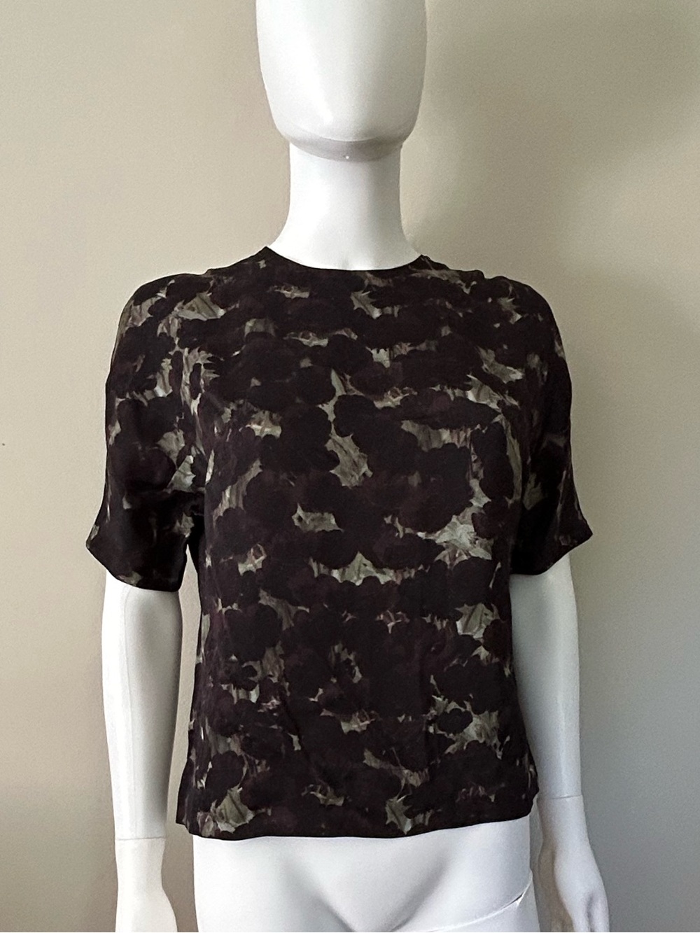 NWT Christian Wijnants Tapo Chocolate Cosmos Bamboo Floral Top EU 34 XS